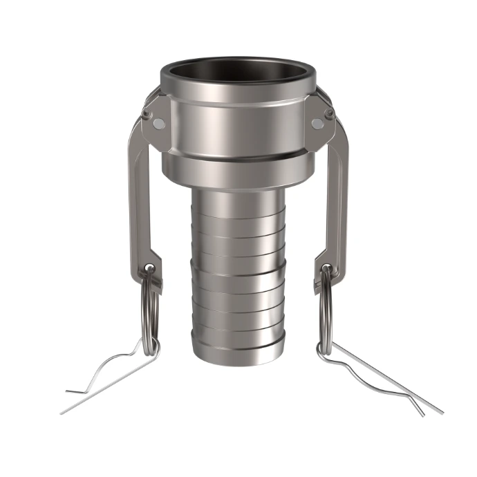 Front view of a Camlock type C: Coupler with sleeve