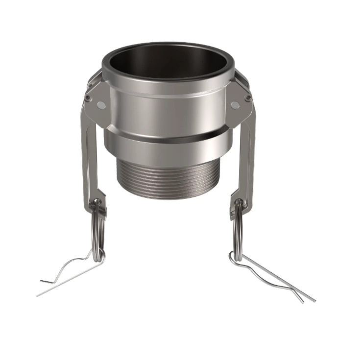 Camlock type B: Coupler with male thread - front view